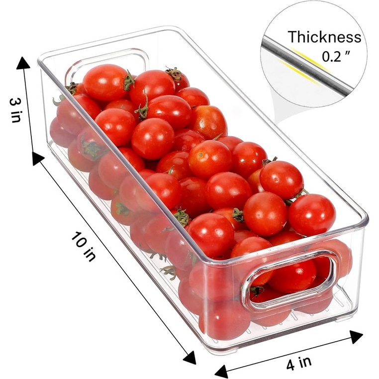 Stackable Plastic Food Storage Bin with Handles for Kitchen Pantry