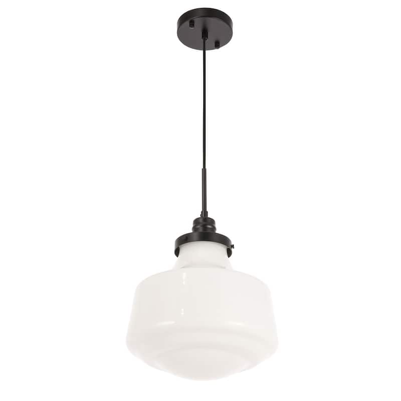 Klyli 11-inch 1-light Frosted Glass Hanging Pendant
