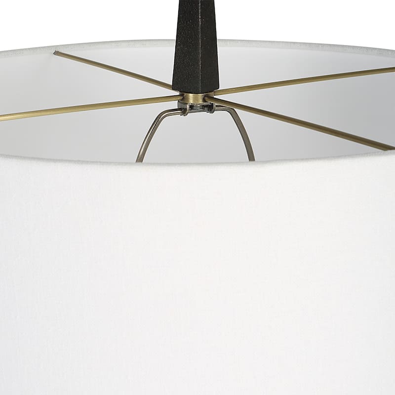 Tapered Base Table Lamp Floor Lamp with drum Shade - 67.25" - Black
