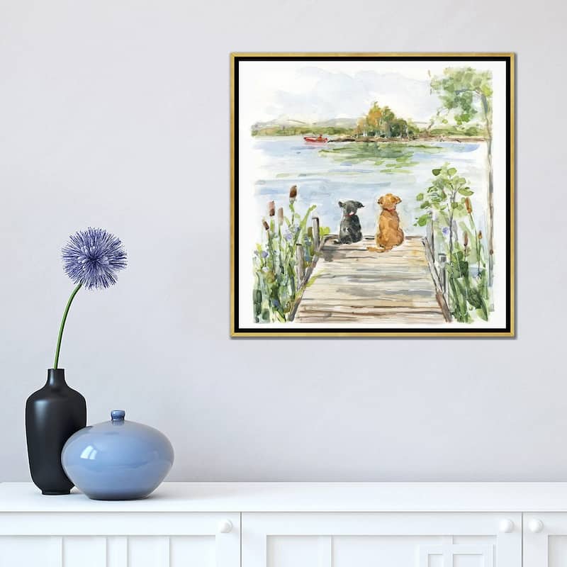 iCanvas "Lake Buddies" by Sally Swatland Framed Canvas Print