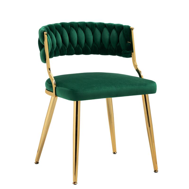 4PACK Upholstered Dining Chairs with Woven Back