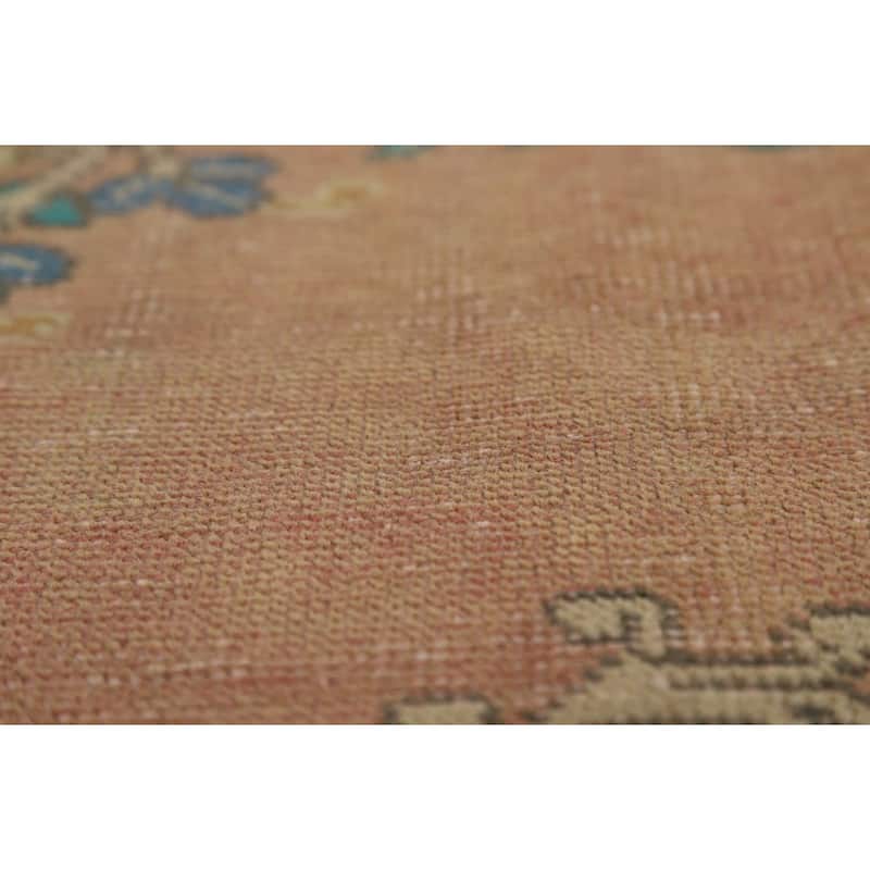 Tabriz Persian Vintage Rug Handmade Traditional Orange Wool Carpet - 9'7" x 12'10"