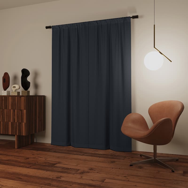 Sun Zero Prescott 2-Piece Herringbone Magnetic Closure Total Blackout Rod Pocket Curtain Panel Pair