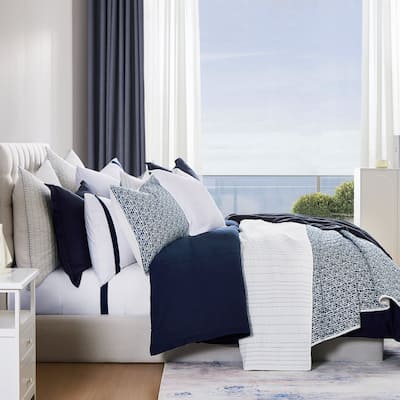 HiEnd Accents Staccato Indigo Reversible Quilt Set, 3PC
