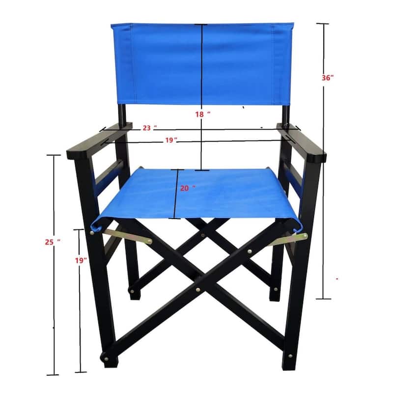 Black Canvas Director's Chair with Foldable Design