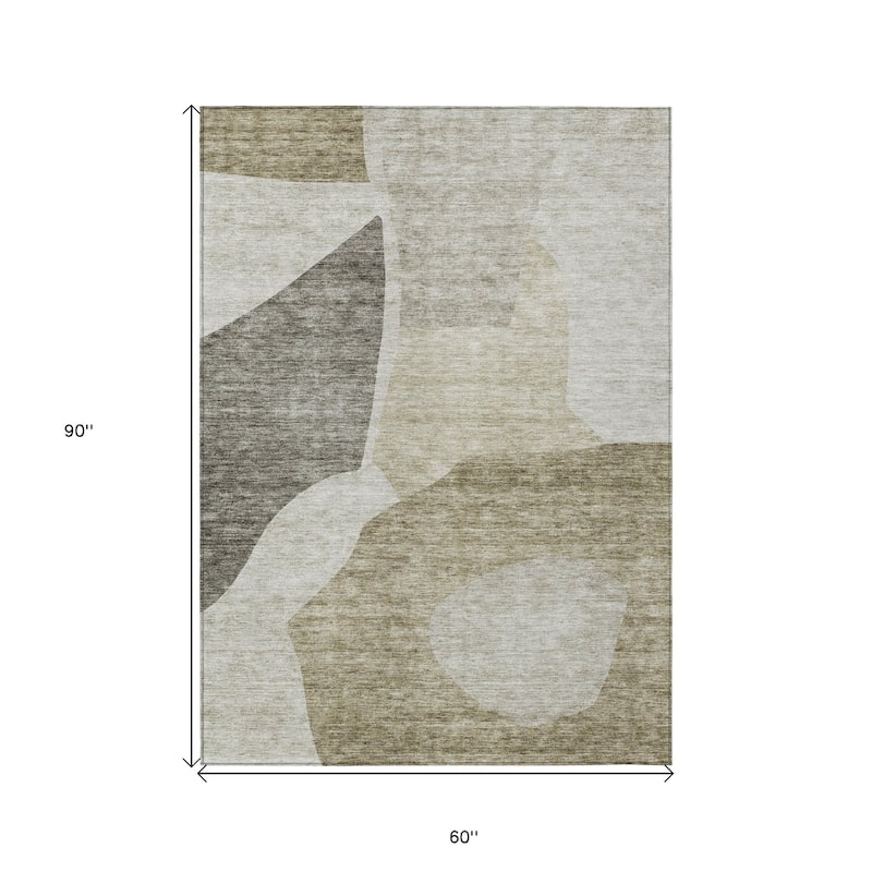 HomeRoots Abstract Transitional Rectangle Outdoor Rug