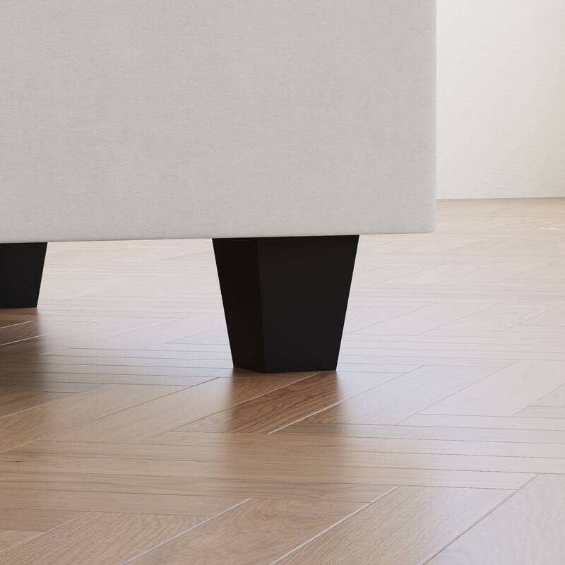 GDFStudio - Chenille L-Shaped 97" 5-Seater Sectional Sofa with Armrest Storage