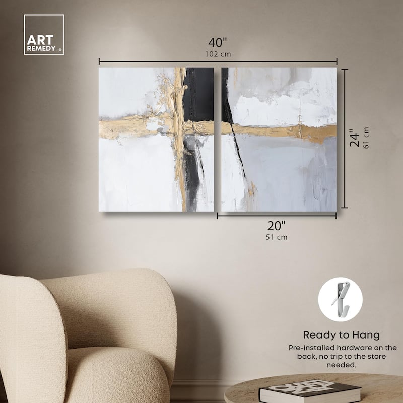 Cracks of Creation IV Canvas Set of 2 by Art Remedy, Gallery Wrapped