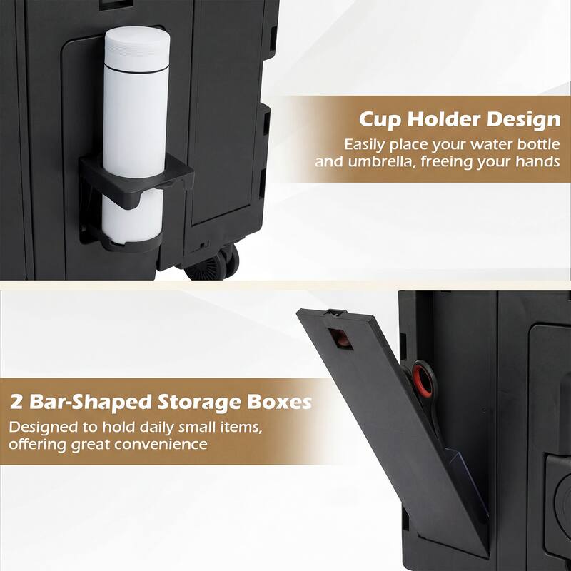 Gymax Foldable Utility Cart on 4 Rotate Wheels w/Telescoping Handle