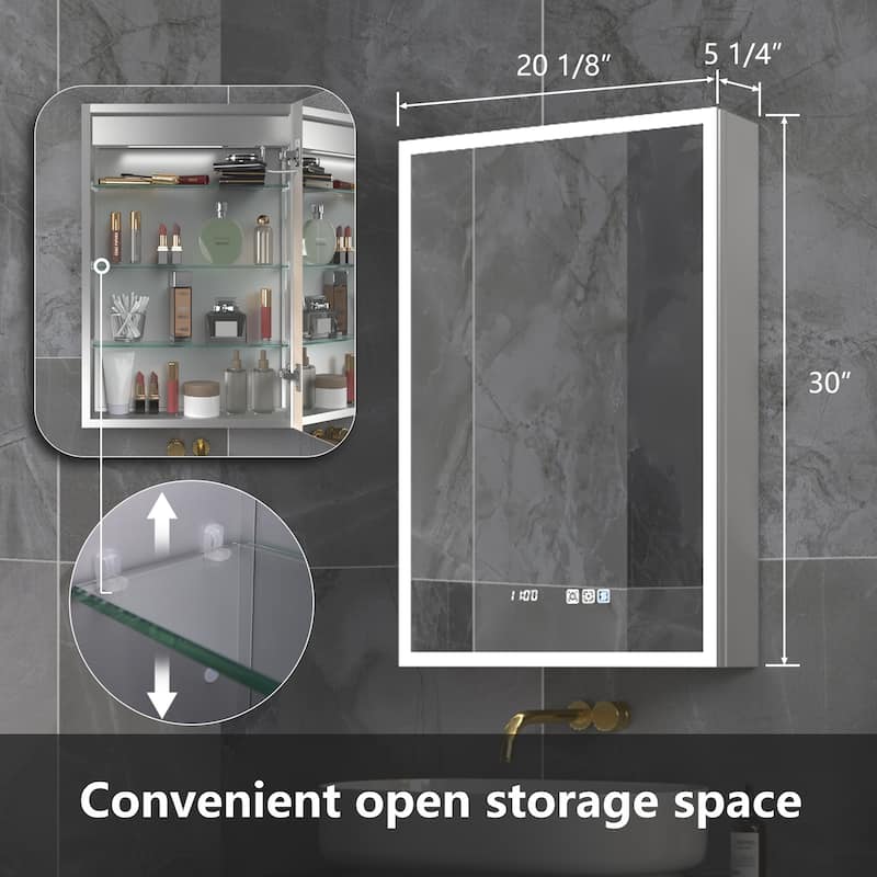 ExBrite Led Lighted Medicine Cabinet Recessed or Surface with Mirrors