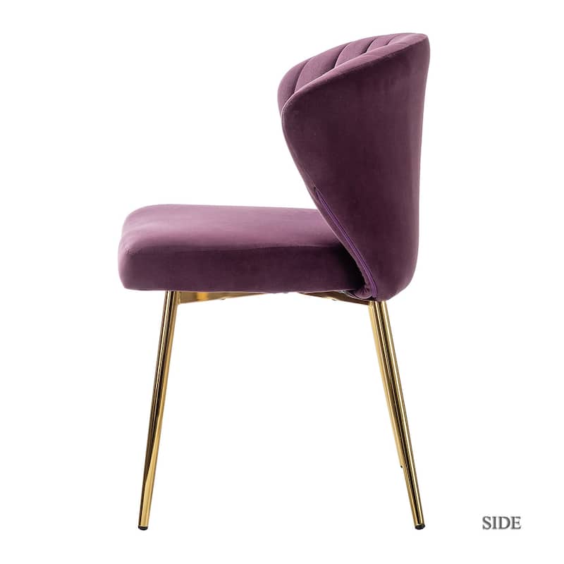 Barbara Contemporary Upholstered Side Chair with Small Base Set of 2 by HULALA HOME
