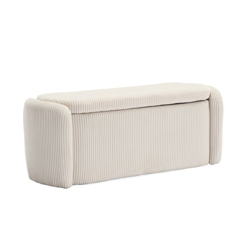 Entryway Upholstered Fabric Storage Ottoman