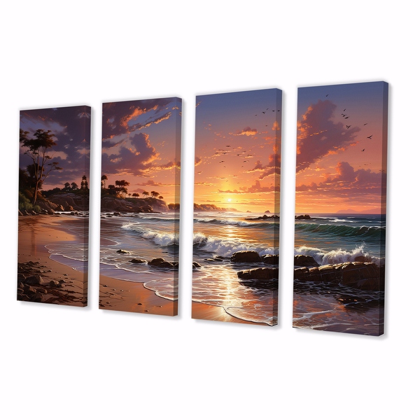 プリントw/フレーム【Colorfornia beautiful ocean】 Designart Wood Floater frame 32-Inches H x 42-Inches W