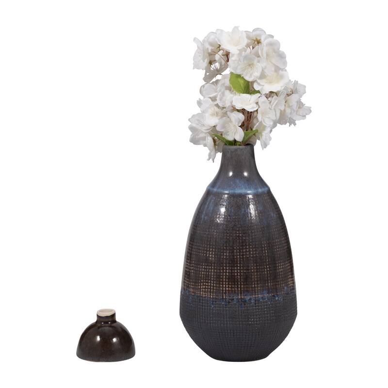 Sagebrook Home Neader Ceramic Vase - Stoneware, Novelty, Textured Gradient