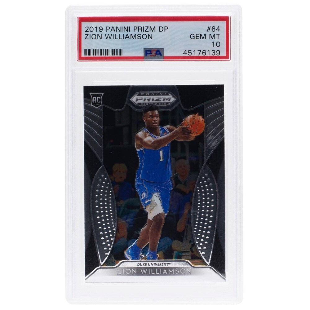 Shop Zion Williamson Duke Panini Prizm 64 Rookie Card Slabbed Psa