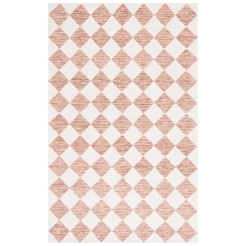 SAFAVIEH Handmade Ebony Edita Modern & Contemporary Wool Rug - 4' x 6' - Rust/Ivory