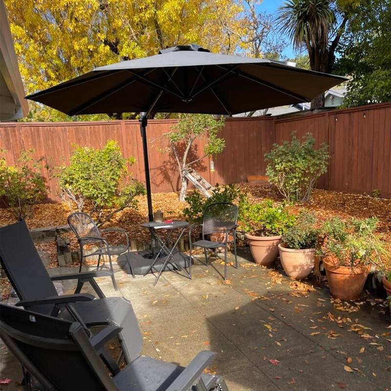 PURPLE LEAF Round 360 Degree Rotation Patio Cantilever Umbrella