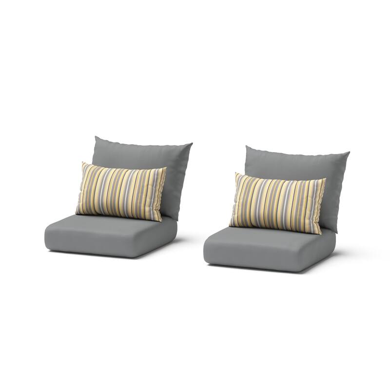 Milo Espresso 2 Piece Sunbrella Outdoor Patio Motion Club Chairs