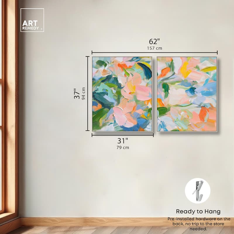 Chromatic Layers Canvas Set of 2 by Art Remedy