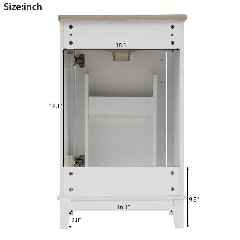Bathroom Vanity with Sink, Small Bathroom Cabinet with Storage Racks, Single Basin Vanity Set with Soft-Close Door