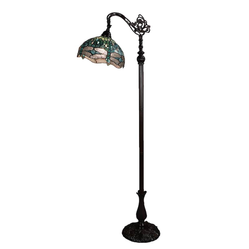 Tiffany Style Floor Lamp With Dragonfly Shade