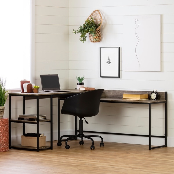 South Shore Evane L-Shaped Desk Ash Oak. Opens flyout.