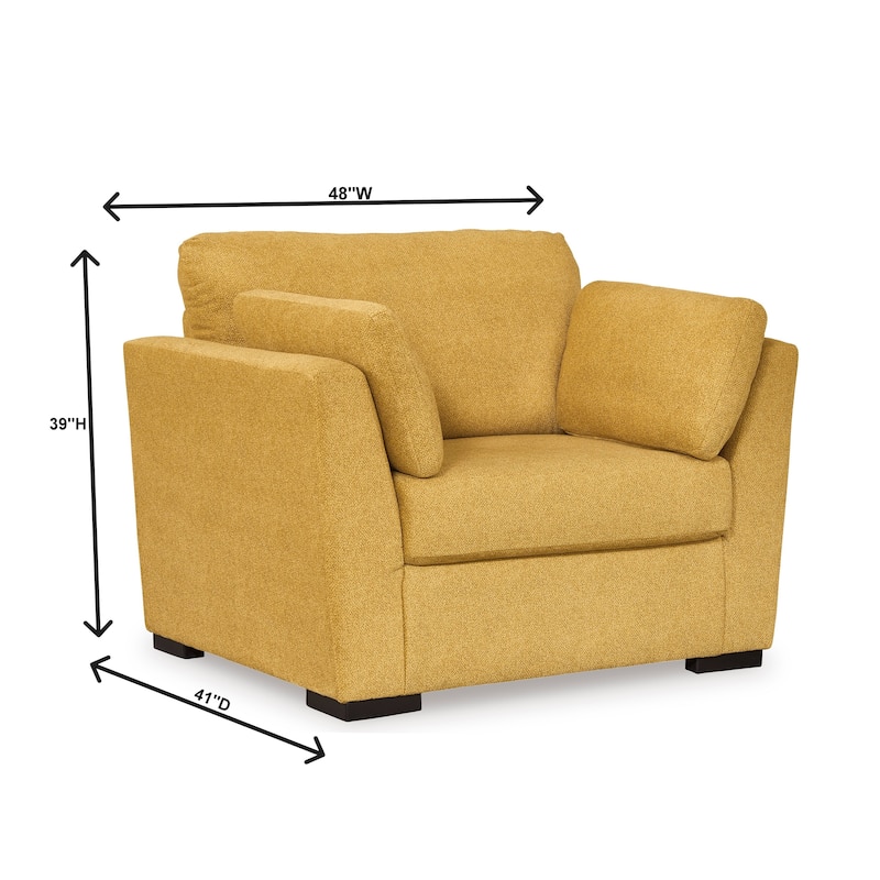 Roundhill Furniture Clareen Upholstered Chair-and-a-Half, Cutler Chair, Oversized Chair
