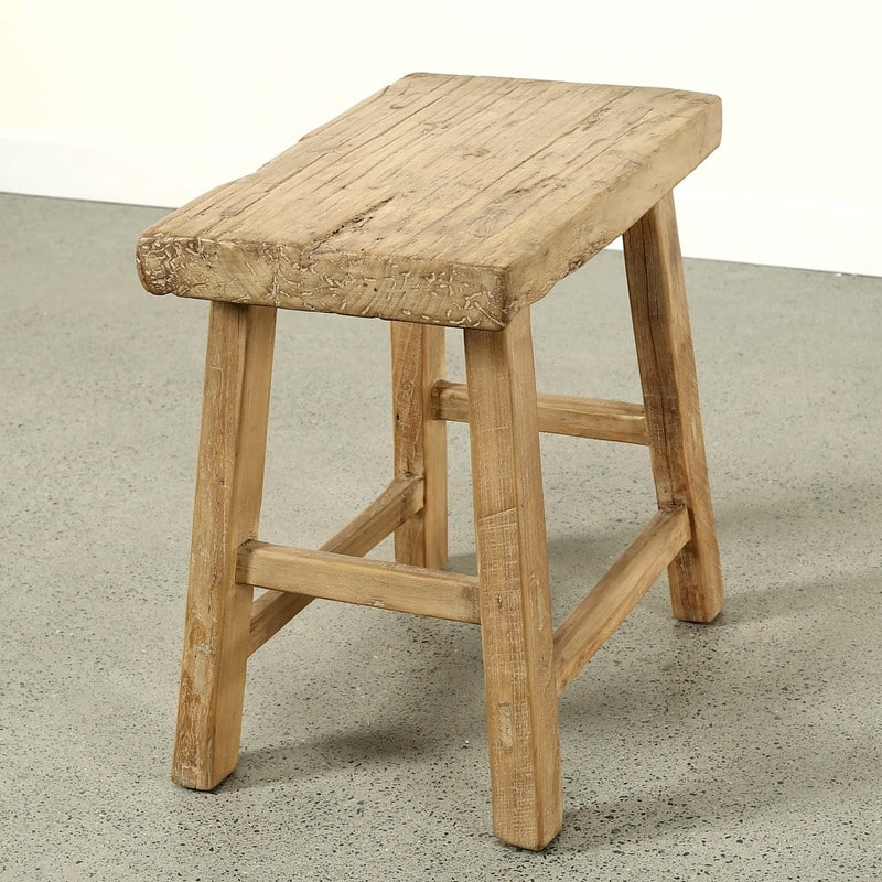 Approx. 22-26" Wide 14-16" Deep Vintage Accent Table with Unique Top Weathered Natural