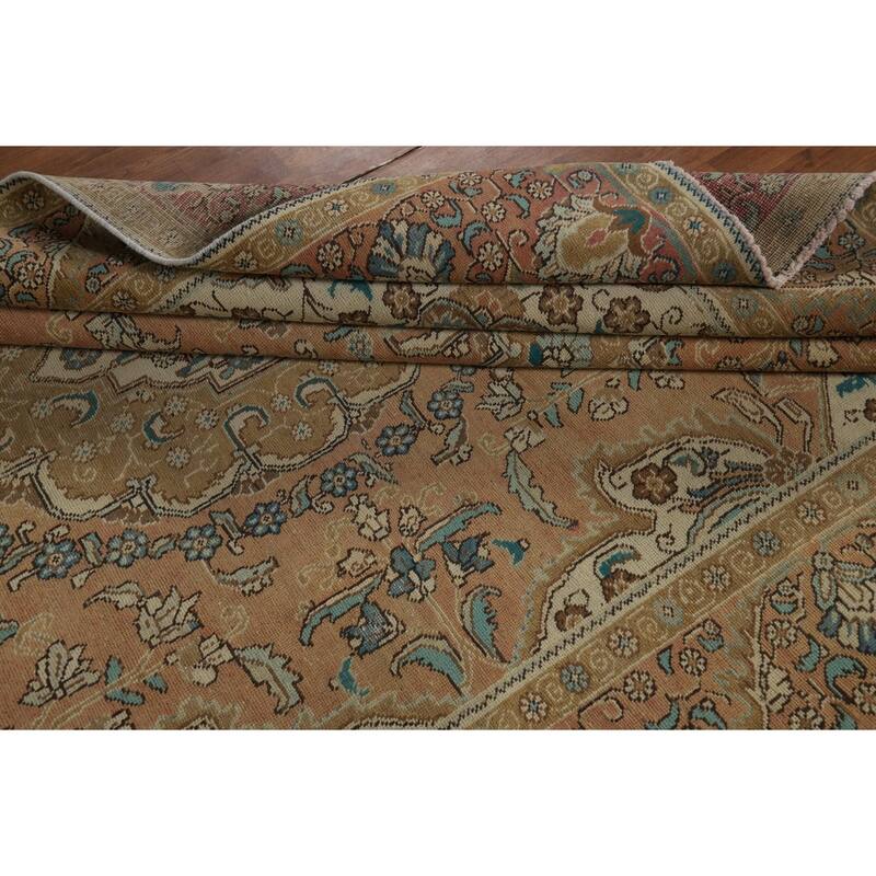 Tabriz Persian Vintage Area Rug Hand-Knotted Traditional Wool Carpet - 7'7" x 11'2"