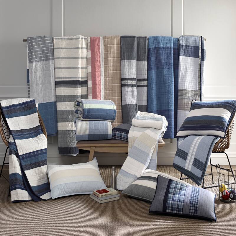 Nautica Vessey Cotton Reversible Quilt and Coordinating Shams