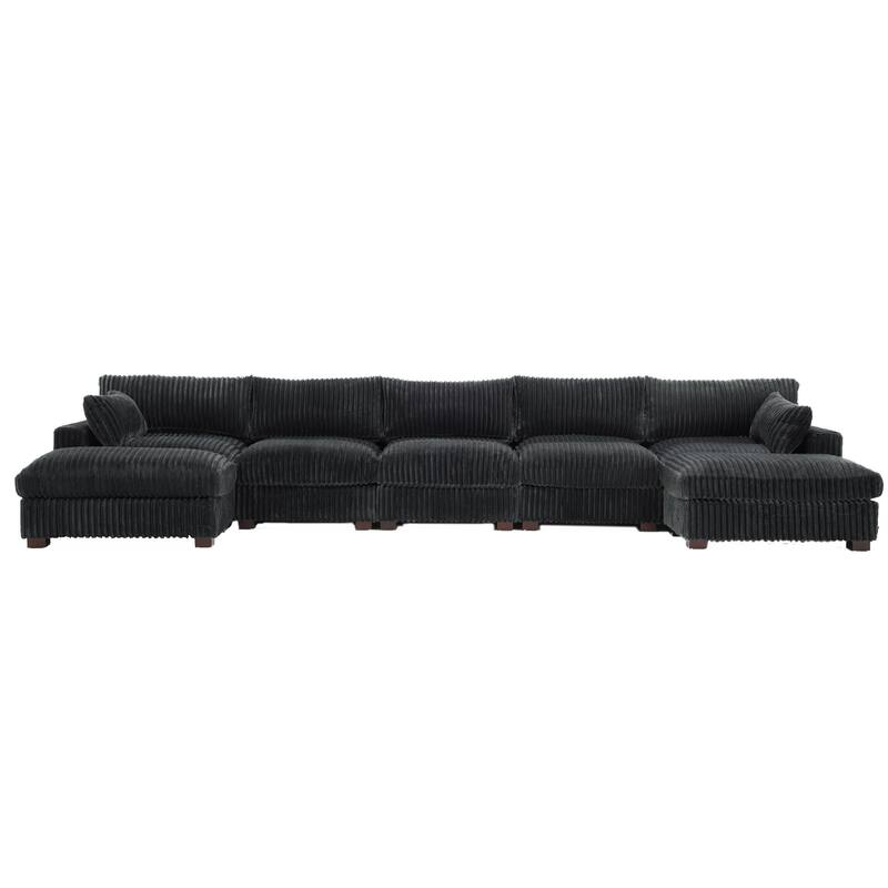 Oversized U-shaped Plush Modular Sectional Sofa Set