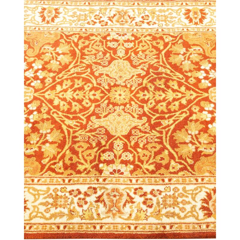 Overton Hand Knotted Wool Vintage Inspired Traditional Mogul Orange Runner Rug