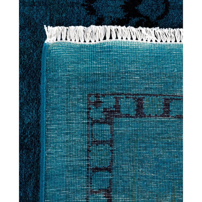 Overdyed One-of-a-Kind Hand-Knotted Area Rug - Green - 9' 2" x 11' 10"