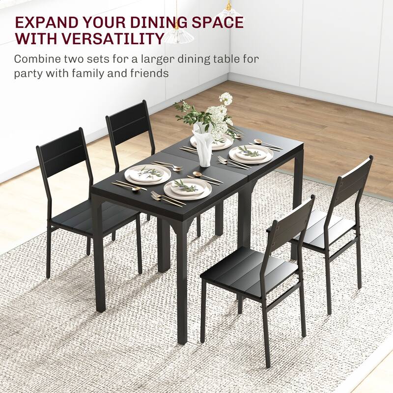 Small Table and Chair Set Casual Coffee Table Restaurant Table and Chair Set 3 Piece with Steel Legs for Breakfast Nook