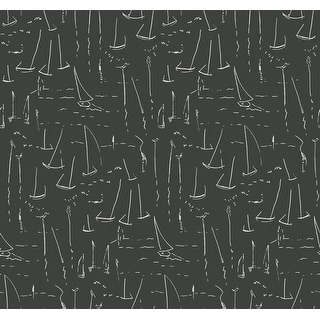 York Wallcoverings Vermillion Coast Carbon Black Wallpaper