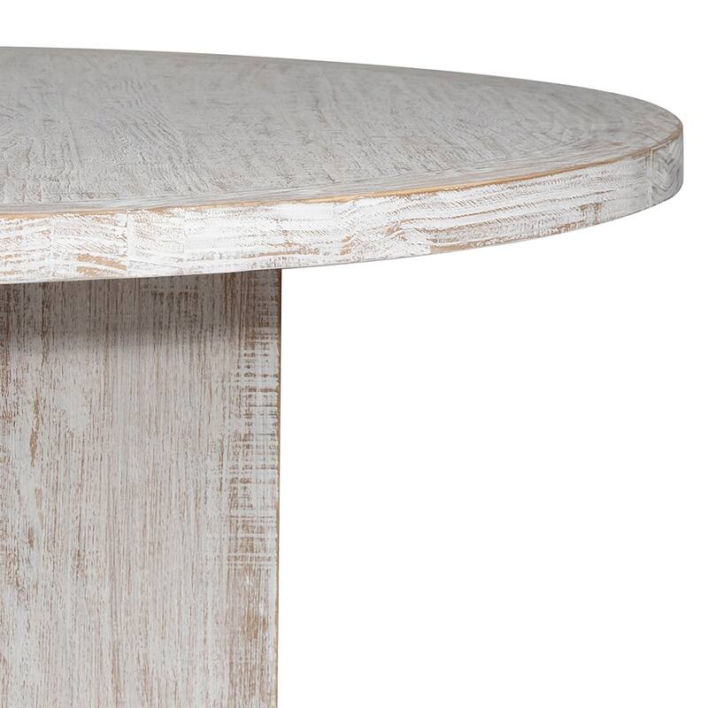 Landon Round Reclaimed Pine Natural Finish Dining Table with Cross Base