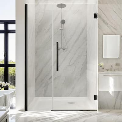 i-Homare 36 in.W x 72 in.H Frameless Hinged Shower Door, SGCC certified 5/16 in Clear Tempered Glass