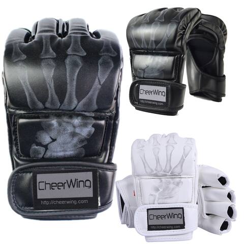 Leather MMA UFC Grappling Gloves Fight Boxing Muay Thai Ultimate Mitts Sparring