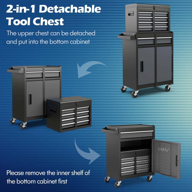 Costway 5-Drawer Rolling Tool Chest Cabinet Metal Tool Storage Box - See Details