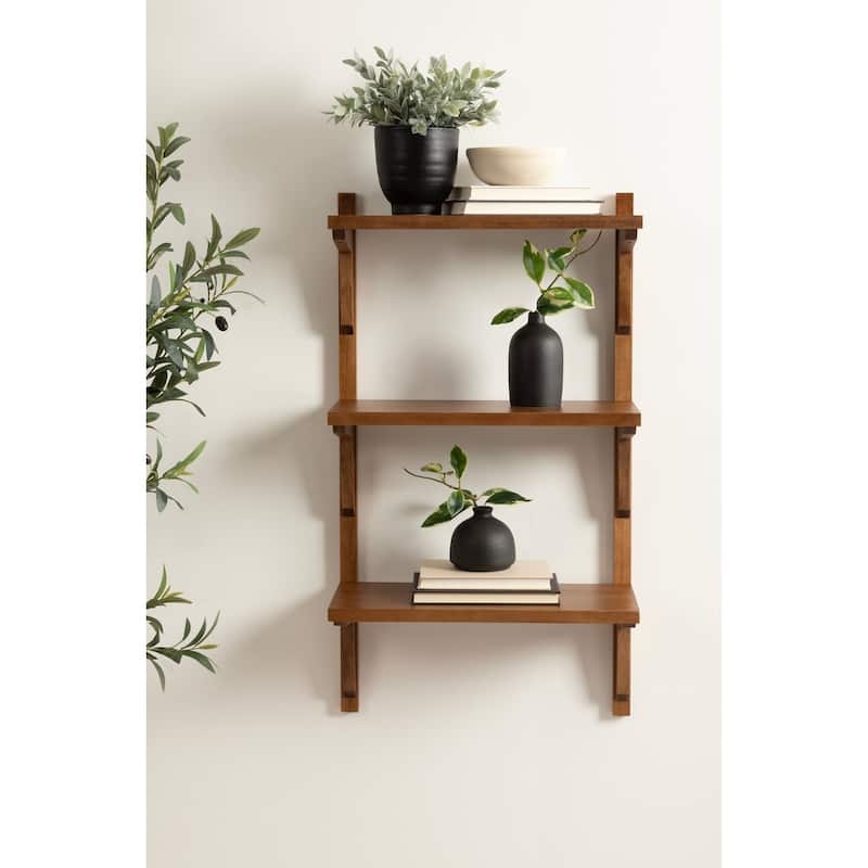 Kate and Laurel Meridien Mid-Century Wall Shelves
