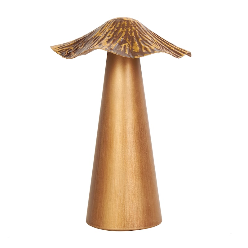Metal Mushroom Sculpture with Textured Tops - Set of 3 Bronze - Roche River Decor - 6"W x 6"L x 8"H