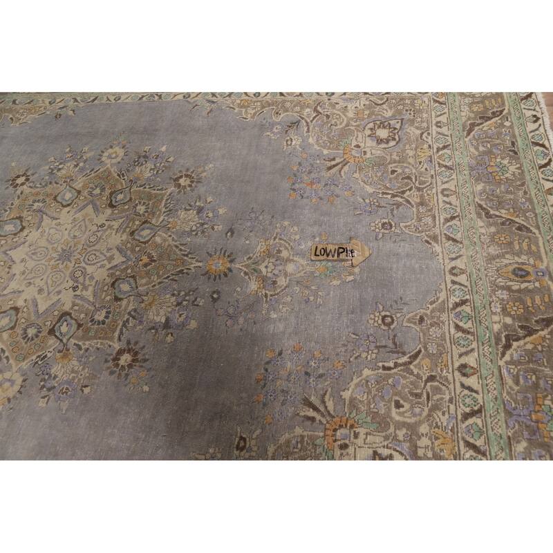 Gray Tabriz Persian Vintage Area Rug Handmade Wool Carpet - 8'0"x 11'4"