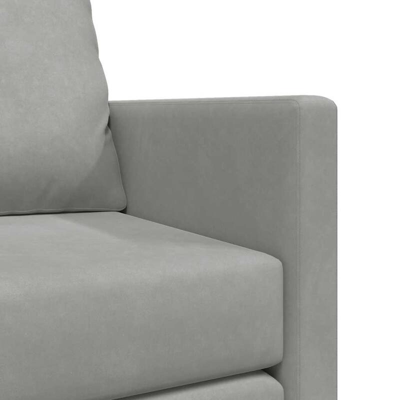 vidaXL Floor Sofa Bed 2-in-1 Light Grey 122x204 x 21.7 " Velvet - 122 x 70 x 21.7 "
