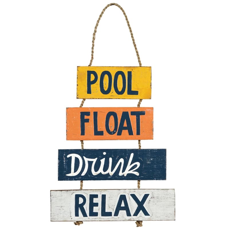 Pool Float Drink Relax Outdoor Sign