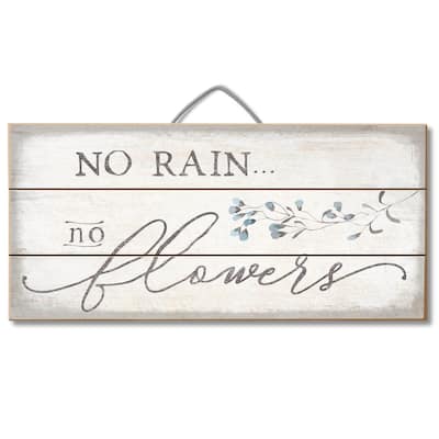 Wood Pallet Hanging Sign-No Rain No Flowers HIGHLAND