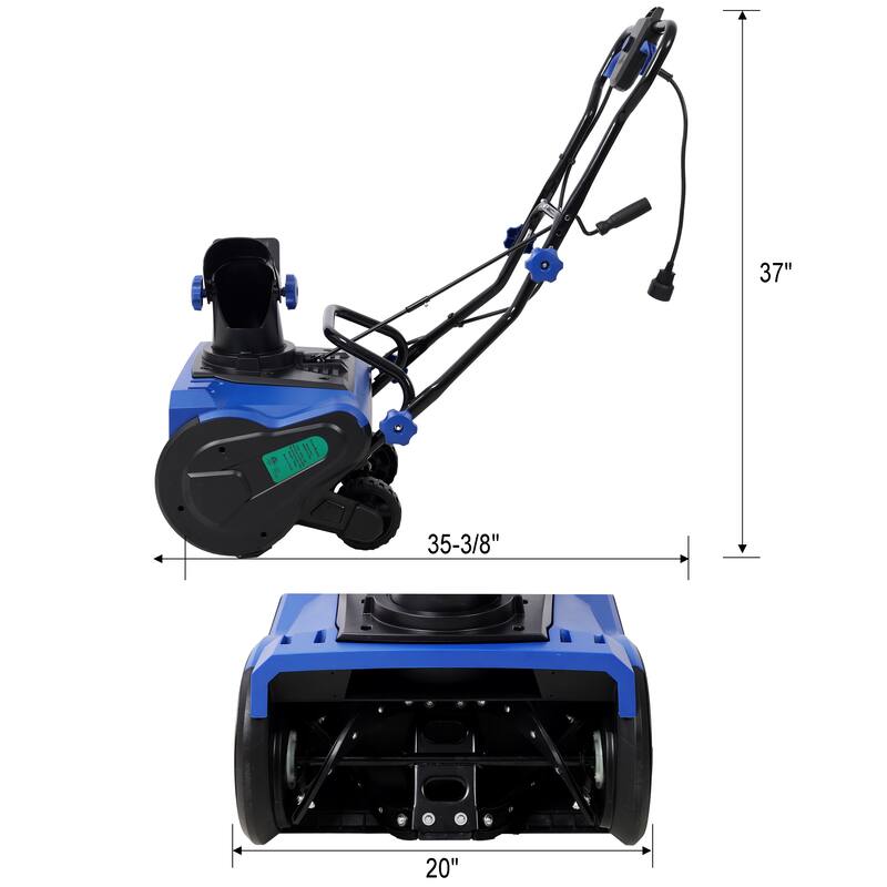 20inch Corded Electric Snow Thrower with LED,120V/60HZ,15 Amp Motor,30FT Throwing Distance - N/A