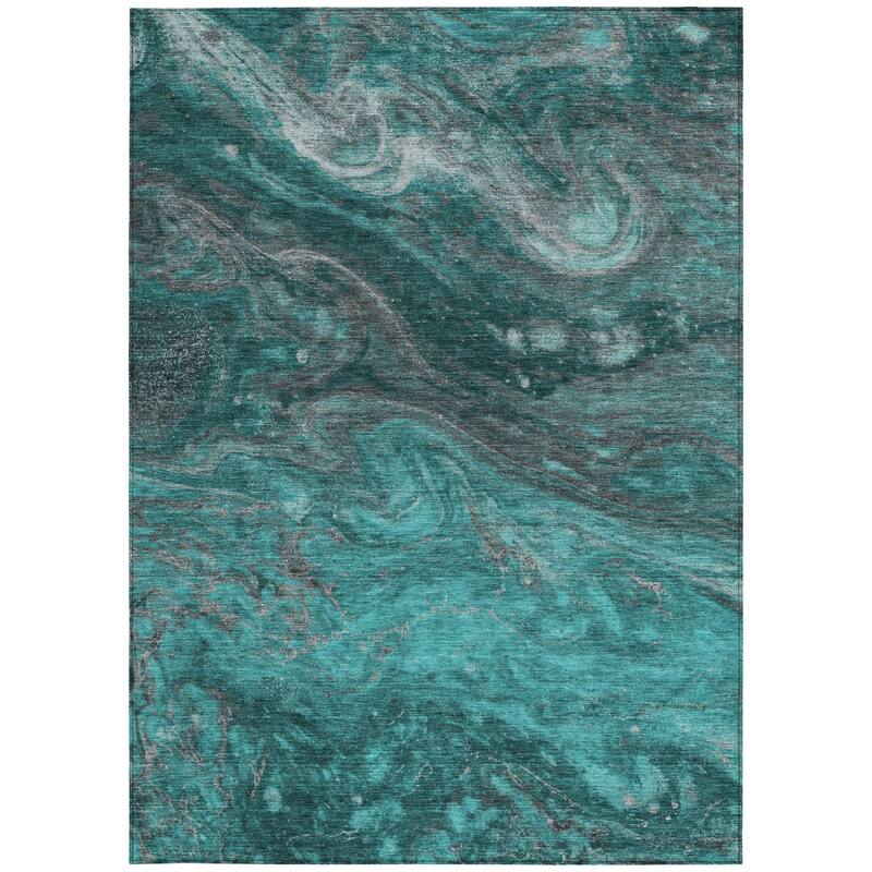 HomeRoots Abstract Transitional Rectangle Outdoor Rug