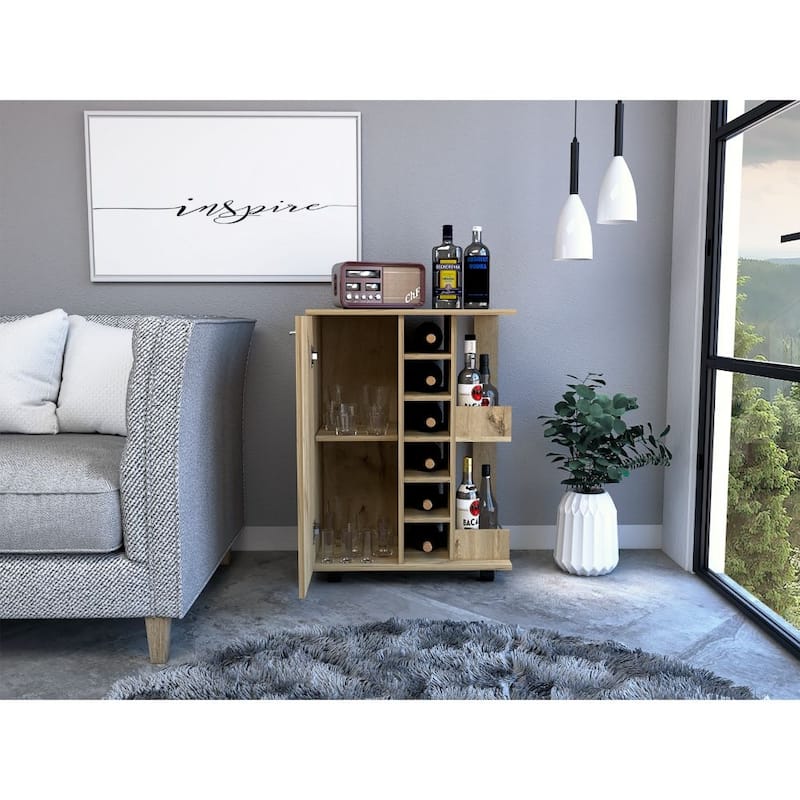 Bartlet 2-Shelf 6-Bottle Bar Cart with Division