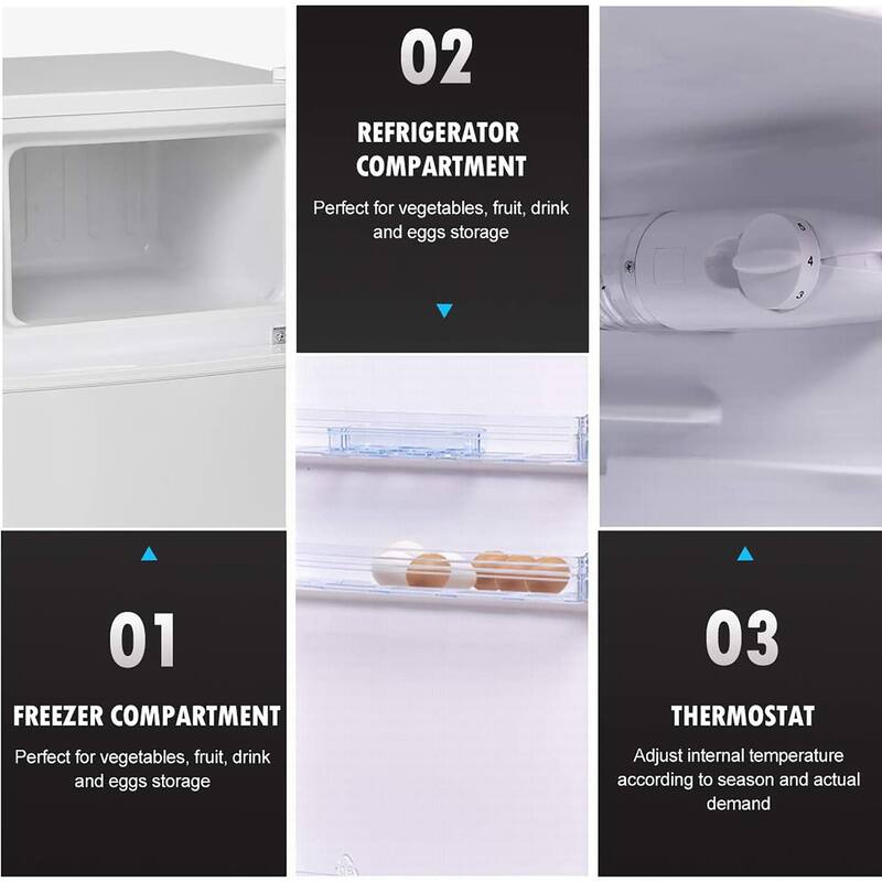 Costway 2 Doors 3.4 cu ft. Unit Compact Mini Refrigerator Freezer