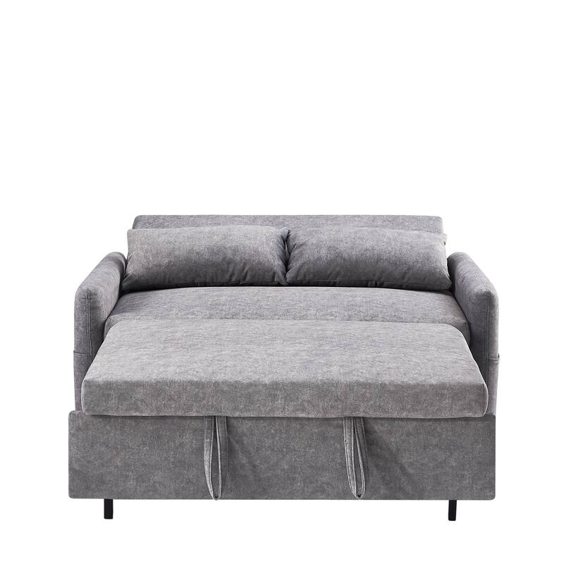 Pull Out Sleep Sofa Bed with Pillows, Loveseats Sofa with Adjsutable Backrest, Convertible Sofa Bed with USB Ports